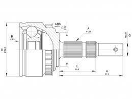 AKS KAFASI DIŞ Combo 1.3 16v CDTi 2005-2012 M/AT A:22 C:52 B:23 H:97,8 L:60,8