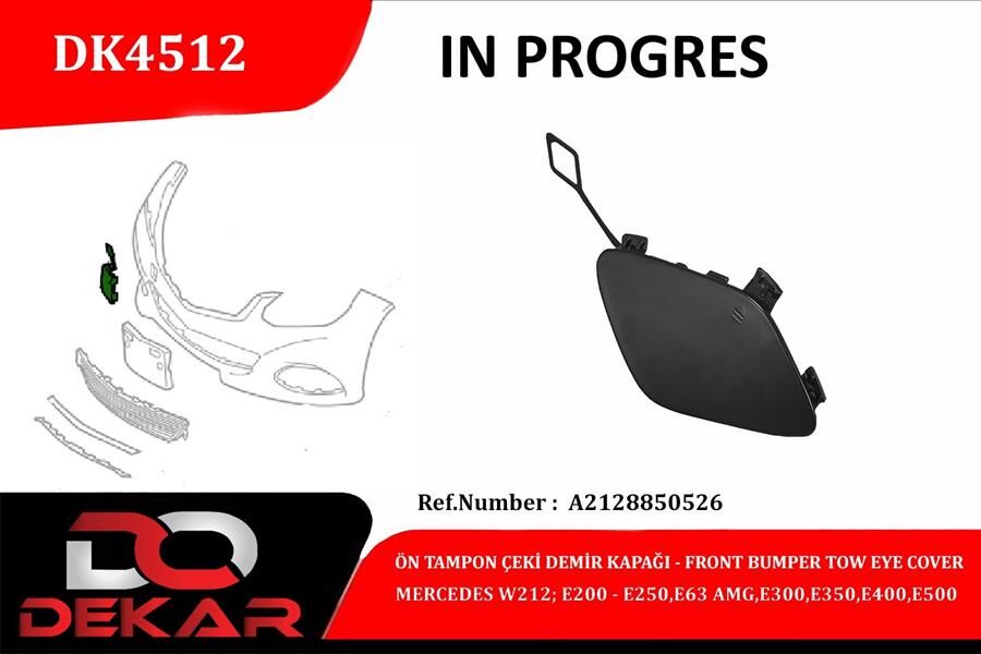 ÖN TAMPON ÇEKİ DEMİR KAPAĞI MERCEDES W212-E200-E250-E63-AMG-E300-E350 A2128850526