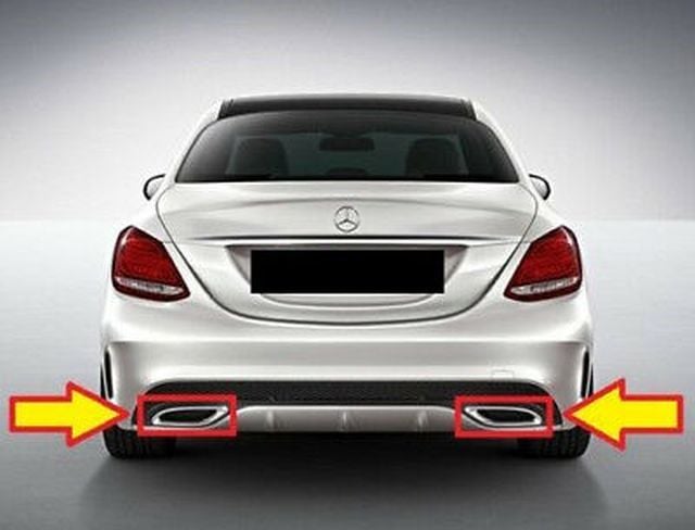 MERCEDES - EGZOZ UÇ NİKELAJ (SET) W205 2014- - 2058852221 / 2058852321