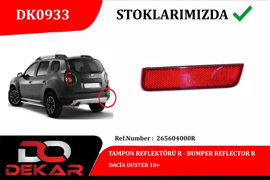 TAMPON REFLEKTÖRÜ R DACİA DUSTER 10> 265604000R