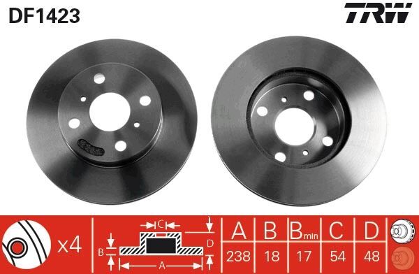 ÖN FREN AYNASI RENAULT CLIO 91 TWINGO 92 R5 84 88 238x8.2x4DL 7701204285-7700716947-7701716947