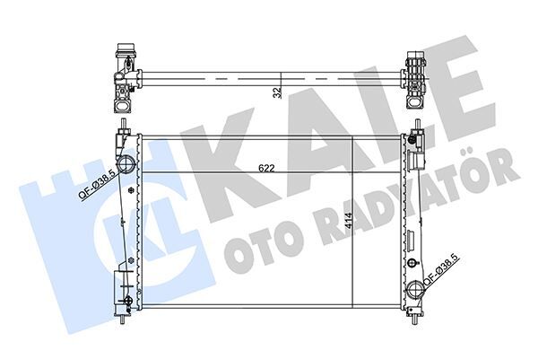 SU RADYATÖRÜ OPEL CORSA D 1.3CDTI 06 >FIAT PUNTO 1.3DMTJ 05 > MT MEKANİK 622x414x32 1300297-13313296-55700448-55704136