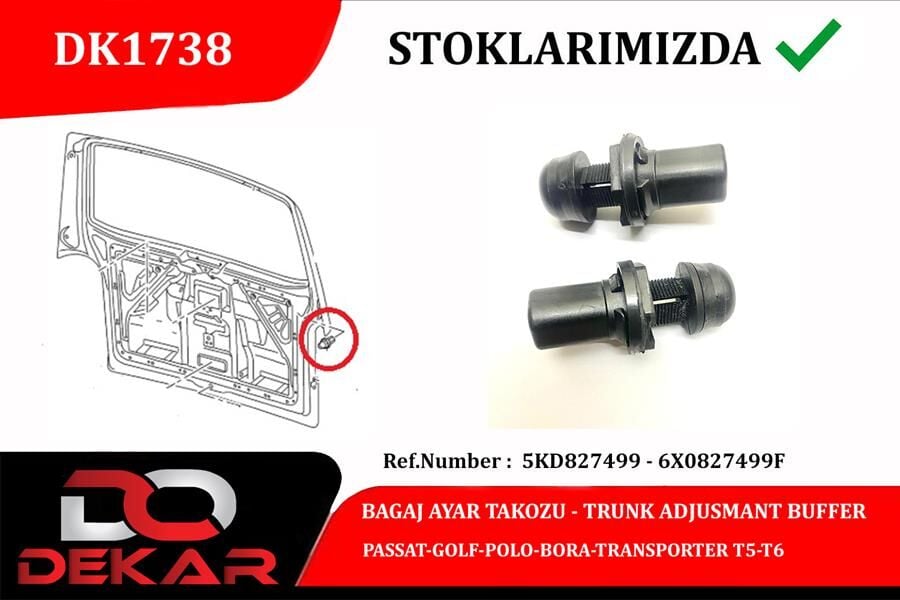 BAGAJ AYAR TAKOZ PASSAT-GOLF-POLO-BORA-TRANSPORTER T5-T6 5KD827499