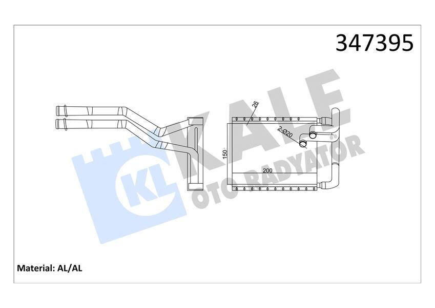 KALORİFER RADYATÖRÜ HYUNDAI İ30 1.4L 1.6L G4FA G4FC benzinli 07-12 1.6L D4FB dizel 07-11 - ALEMİNY UM 971382L000