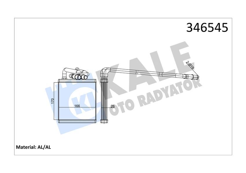 KALORIFER RADYATORU FIESTA CB1 08>12 VI 08> BRAZING 1743436-1573046-8V5118B539AC-AB-AA