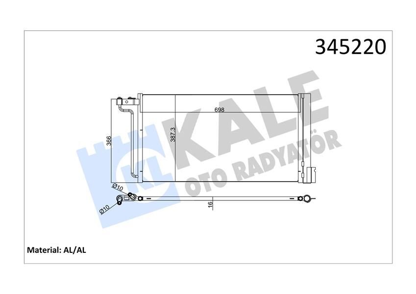 KLIMA RADYATORU KONDANSER FOCUS III 1.6TI 16V 11>C MAX GRAND C MAX 1.6TI 16V 1>BENZINLI UZUNLUK : 698MM. GENİŞLİK: 387MM 2010808-F1F119710CA-F1F119710EA