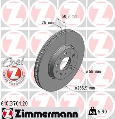 ÖN FREN AYNASI VOLVO S60 00-10 S80 98-06 V70 97-07 XC70 00-07 285x5DL KÜÇÜK TİP 986479210-DF4238 2724037-31262706-31400739