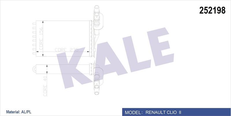 KALORİFER RADYATÖRÜ CLIO II 00>SYMBOL II 08> 234x158 2 SIRA AL PL SİSTEM 7701044790-7701045552-7702258236