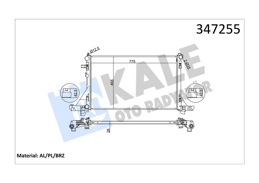 RADYATÖR MASTER III-MOVANO B 2.3DCI-CDTI 10 > KLİMALI 773x469x26 mm 214005447R-214107695R-214106091R