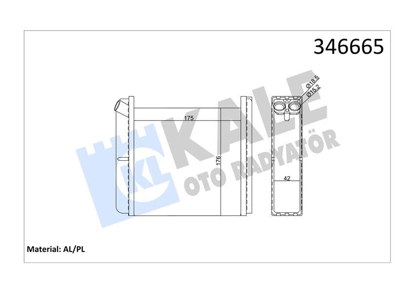 KALORİFER RADYATÖRÜ ASTRA F-CALIBRA A-VECTRA A 175x195x40 90399229-1843105-1843106