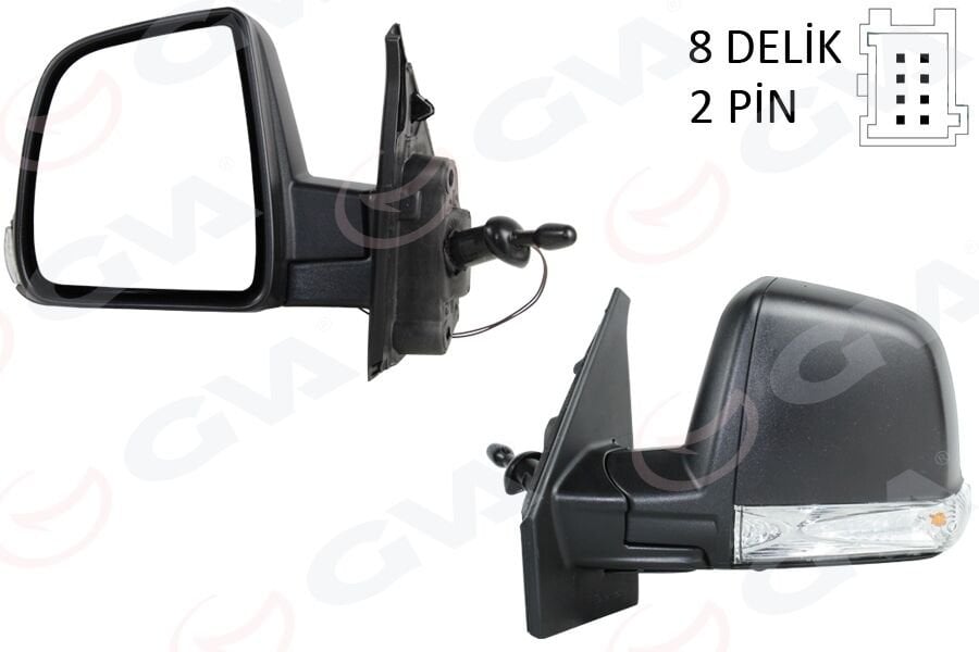 DIŞ DİKİZ AYNASI SOL FIAT DOBLO 11 > MEKANİK - DESENLİ - SİNYALLİ 735497882