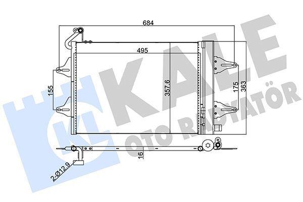 KLİMA KONDENSERİ POLO-FOX-CORDOBA-IBIZA-ROOMSTER-FABIA AL/AL 515x362x16 6Q0820411G-6Q0820411J-6Q0820411