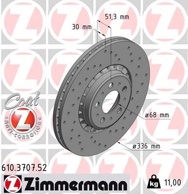 ÖN FREN AYNASI ADET VOLVO XC90 2.5T-D5-T6 2002-2010 17 JANT 336x30x5DLxHAVALI DELİKLİ DELIKLI -986479202-DF4340S 31262489-306573015-306573013