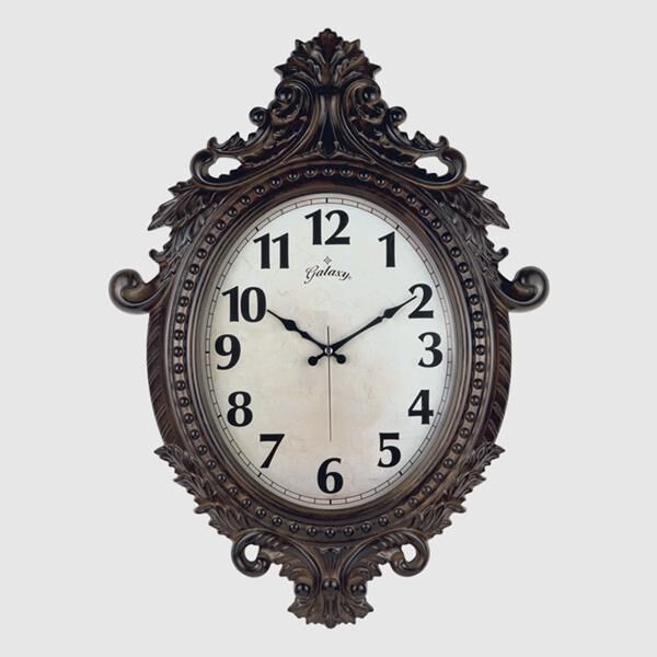 DUVAR SAATİ KAHVERENGİ ÇERÇEVE ÇAP:73cm x 54cm VİNTAGE TAÇLI EKSİTME DEKORATİF AMERİKAN BRİSTOL KADRAN AKAR SANİYELİ MEKANİZMA AKRİLİK BOYA ABS HAMMADDE MİNERAL CAM SAAT 731-K