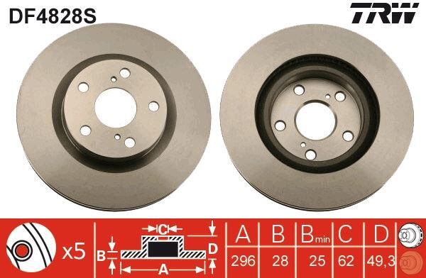ON FREN AYNASI DISK FOCUS III 11> FOCUS II 04>11 C MAX 03>07 VOLVO C30 06>12 C70 II 06>13 S40 II 04>12 V50 05>12 278x25x5DLxHVLI AV611125BB-7M511125BB-1520297
