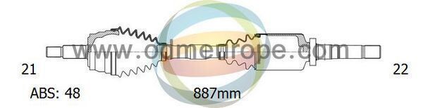 AKS SAĞ 206 1.4 8v HDi 2008- MT A:21 C:888 B:22 - OEM 9630766880,9630767280