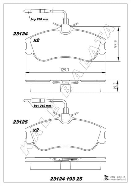 ÖN BALATA PARTNER-BERLINGO 07/96 > XSARA 04/97 > P306 05/93-05/01 FİŞLİ 1611335080-4251.54-4251.55-4254.85
