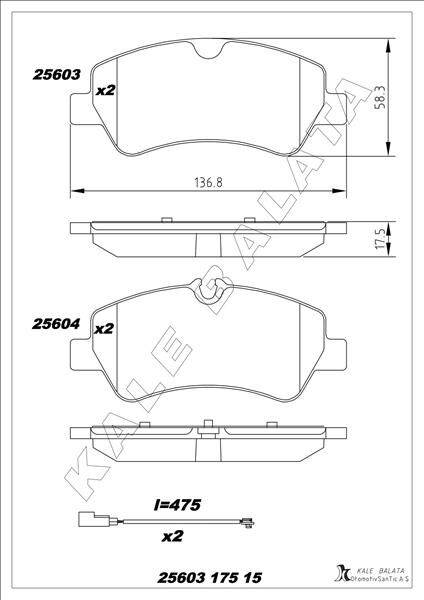 ARKA BALATA FORD TOURNEO CUSTOM-TRANSIT CUSTOM 2.2 TDCI 12 > KABLOLU MEBK2J2M008AA-BK212M008AC-BK212M008