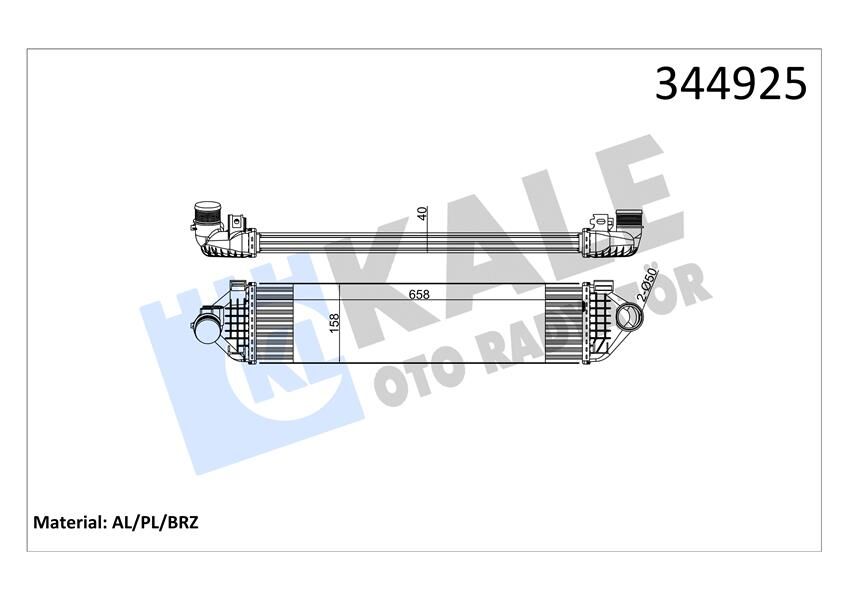 TURBO INTERCOLL RADYATORU MONDEO IV 07>14 S MAX GALAXY 06 >1.6 ECOBOOST VOLVO V70 III 135 T4 10>15 V60 I 155. 157 T4F 11>15 S80 II 124 T4F 11>15 S60 II 134 T4F-T3-T4 11>15 1714385-BV619L440BD-1764318