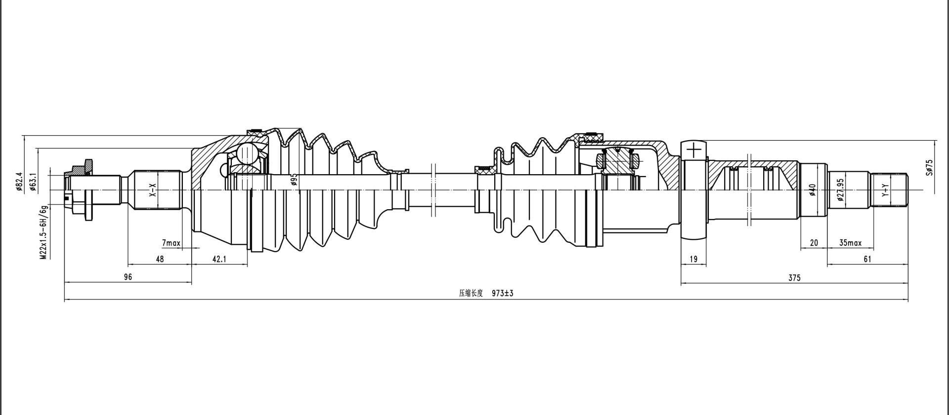 AKS SAĞ Focus III 1.0 12v EcoBoost 2012- MT A:27 C:973 B:23 - OEM JX673B436CAD