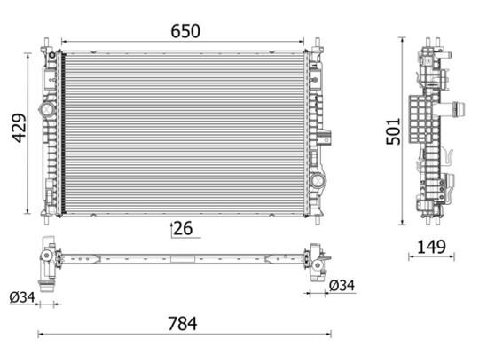 FAN KOMPLE 384W BMW N62 E65 E66 E67 2001>2005 PREMIUM LINE  64546921379-64546919046-64546921936