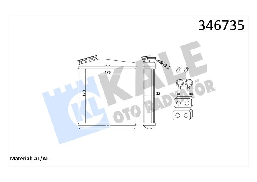 KALORIFER RADYATORU 204DTD AJ20D4 DISCOVERY SPORT L550 FREELANDER 2 L359 R.R EVOQUE L538 VOLVO V60 I S80 2 S60 2 LR002632-30767275