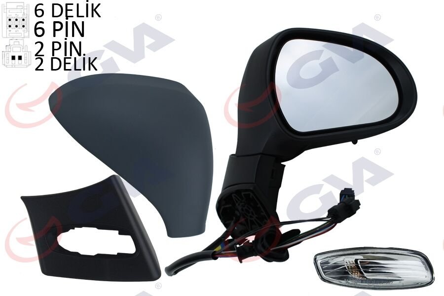 DIŞ DİKİZ AYNASI SAĞ 308 07 ELEKTRİKLİ ISITMALI SİNYALLİ ASTARLI KONVENKS VM-6308EHPL 8153.NC-8152F0-8151LW