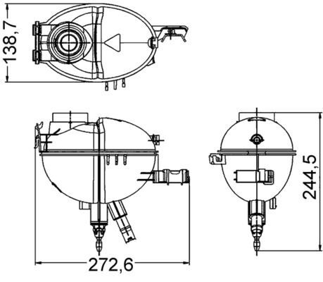 RADYATOR YEDEK SU DEPOSU MERCEDES W204 S204 C204 C218 X218 W212 S212 C207 A207 X204 A2045000749