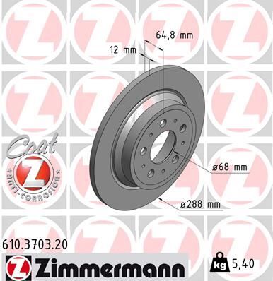 ARKA FREN AYNASI VOLVO S60 01-10 S70 01-05 S80 98-06 XC70 00-07 288x12x5DL DELYKLY 986478495-DF4066 9434167-94341674-94341670