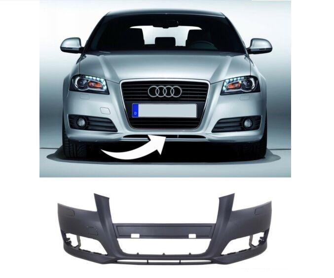 AUDİ - ÖN TAMPON ( YIKAMALI SENSÖRSÜZ ) A3 2009- - 8P0807437H / 8P0807105F