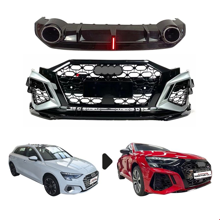AUDİ - RS3 BODY KIT (ÖN TAMPON+ ARKA DİFÜZÖR) A3 2021- -