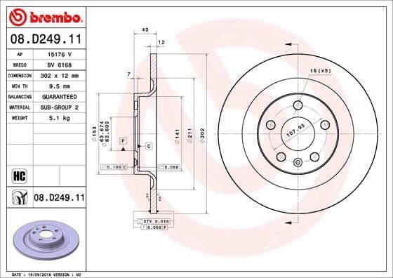 ARKA FREN AYNASI VOLVO S60 III-19 > V60 18 >V90 16 > XC60 17 > S90 16 > 302x5DL 16 İNÇ 31423721