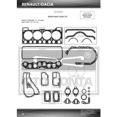 MOTOR TAKIM CONTASI R9 1400 BENZİNLİ SKC 1.40mm / KEÇESİZ 7701466417-7701465262
