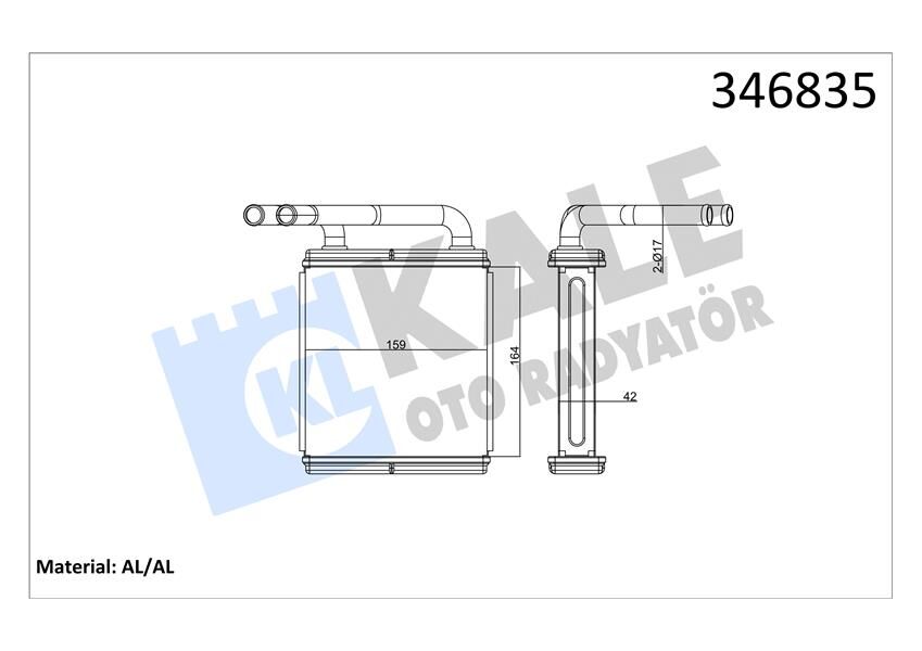 KALORİFER RADYATÖRÜ HYUNDAI H100 2.5L D4BA PANELVAN 94-00 - ALEMİNYUM 9721143010-9721143100-9721143050