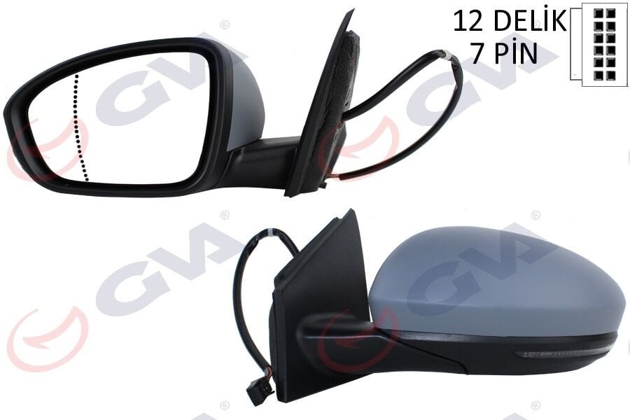 DIŞ DİKİZ AYNASI SOL MEGANE IV 15> ELEKTRİKLİ ISITMALI SİNYALLİ ASTARLI ASFERİK VM-6142EHPAL 963028559R-963027812R