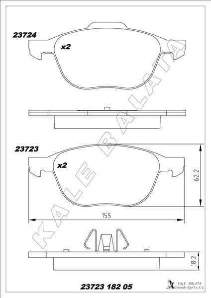ÖN BALATA FOCUS 04>18 CMAX 07>19 KUGA I -II 08>14 VOLVO V40 19> C30 06>12 S70 08>13S40 04>12 V50 04>12 MAZDA 3 03>09 5 05>09 AV6J2K021AA-3M512K021AB-30742030