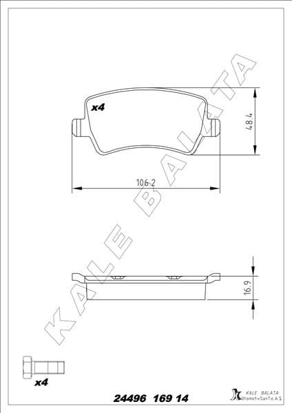 ARKA FREN BALATASI S-MAX 09> 06> GALAXY III 06> VOLVO S60 10> S80 06> V60 -V70 06> XC60 08>XC70 06> 6G912M008FD-30794554-LR027129