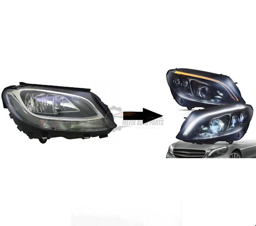 MERCEDES - W205 2014- HALOJEN İÇİN 2019- LED FAR DÖNÜŞÜM SETİ -