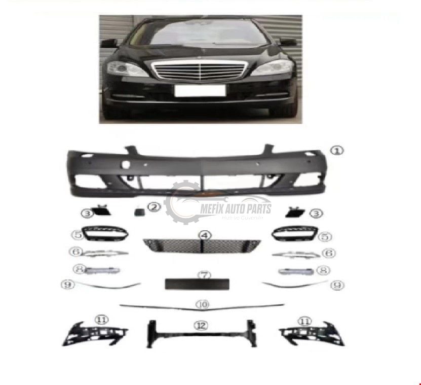 MERCEDES - ÖN TAMPON SETİ (IZGARALAR+NİKELAJLAR) W221 2010- - 2218805940