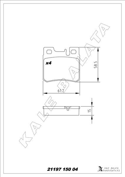 FREN BALATASI ARKA MERCEDES W201 W202 W210 W124 R170 A0054201720