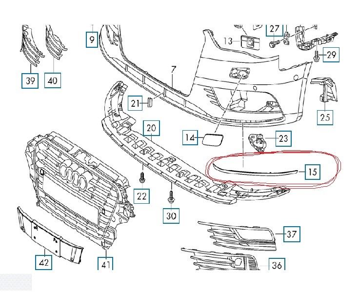 AUDİ - ÖN TAMPON KAŞI SOL ( SEDAN ) A3 2013- - 8V5807533