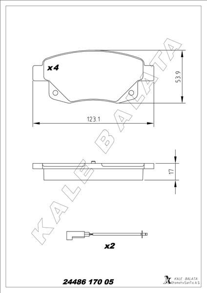 ARKA FREN BALATASI TRANSIT V347-V348 06>11 FISLI ME6C1J2M008AB-6C112M008AF-1371454