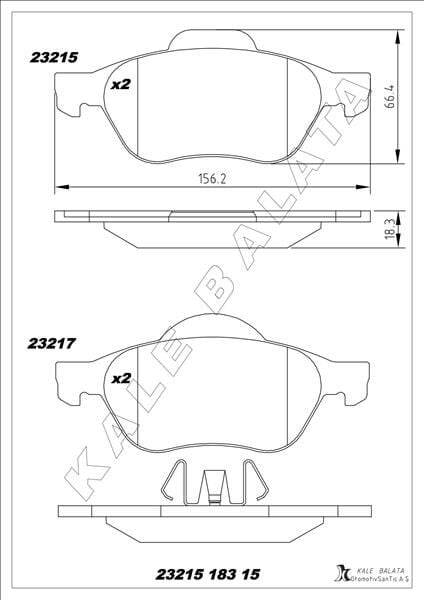 ÖN FREN BALATASI RENAULT LAGUNA II 01>05 LAGUNA III 07>15 MEGANE II 02> 7701206598-7701208183-7701209808