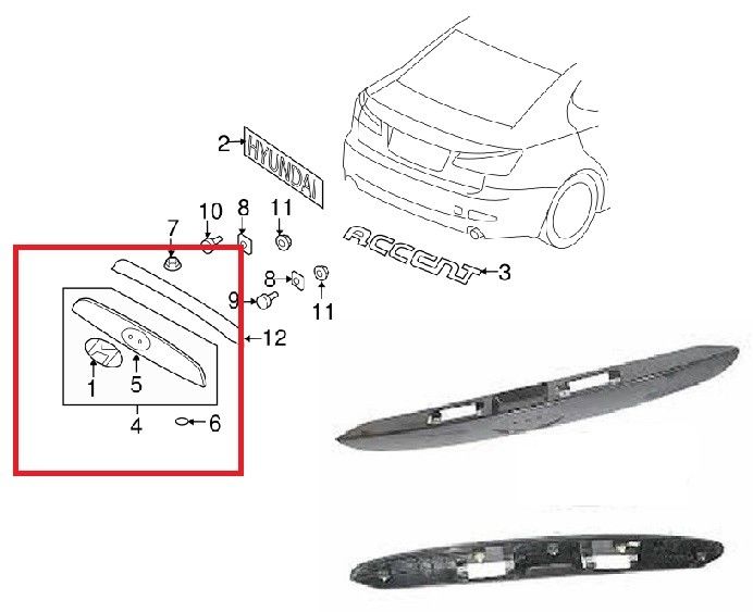 HYUNDAİ - ARKA BAGAJ PLAKA ÜST NİKELAJ ACCENT ERA 2006- - 87370-1E010