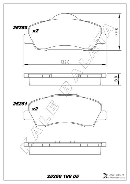 ÖN FREN BALATASI PEUGEOT P301 12> P308 13> CITROEN C-ELYSEE 12> C4 14> 266mm 1608691380-1610699280