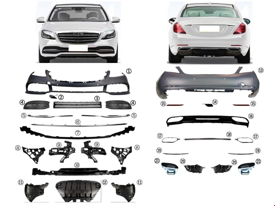 MERCEDES - BODY KİT STANDART TİP (ÖN-ARKA DOLU) W222 2018- - 2228804600 / 2228850102