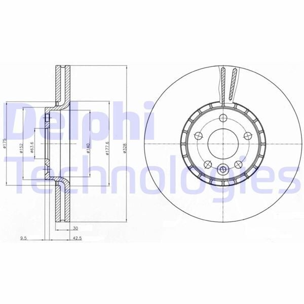 ÖN FREN AYNASI VOLVO S60 2.5T AWD 384 2003-2010 V70 II 284 2003-2007 330X5DL 30645222-8672112