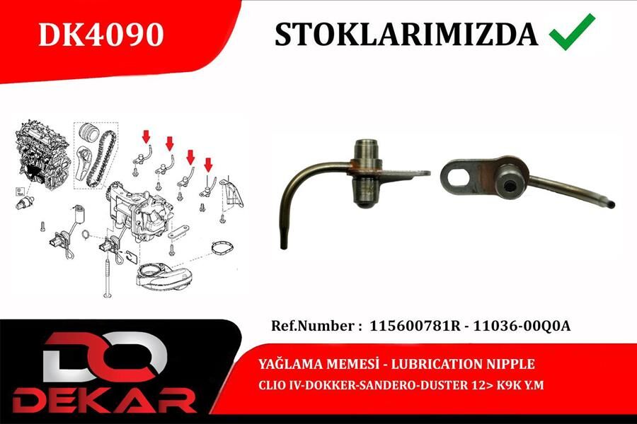 YAĞLAMA MEMESİ CLİO IV-DOKKER-SANDERO-DUSTER 12> K9K Y.M 115600781R-11036-00Q0A