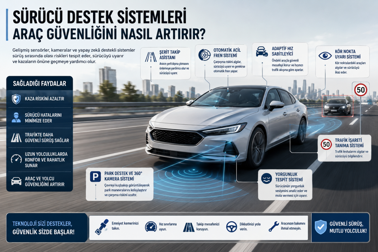 Sürücü Destek Sistemleri Araç Güvenliğini Nasıl Artırır?