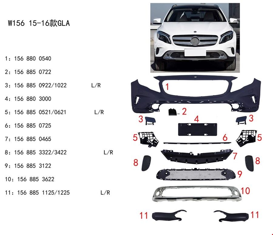 ÖN TAMPON SET GLA W156 2013-